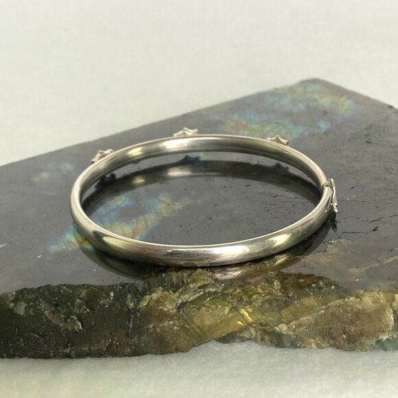 Sterling Silver 925 Youth XS Women Enamel Ladybug Oval Bangle Bracelet Sz 5.75" - Picture 4 of 16